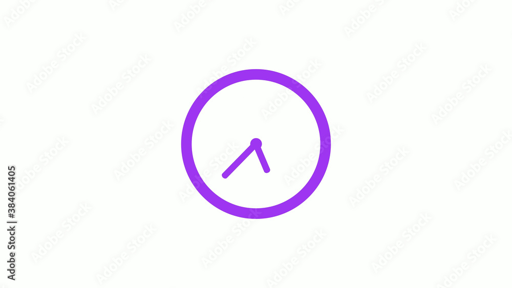 Best purple color circle clock isolated on white background,12 hours clock icon without trick Best purple color circle clock isolated on white background,12 hours clock icon without trick