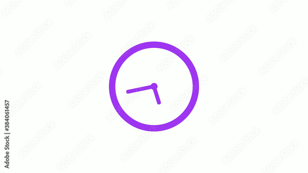 Best purple color circle clock isolated on white background,12 hours clock icon without trick Best purple color circle clock isolated on white background,12 hours clock icon without trick