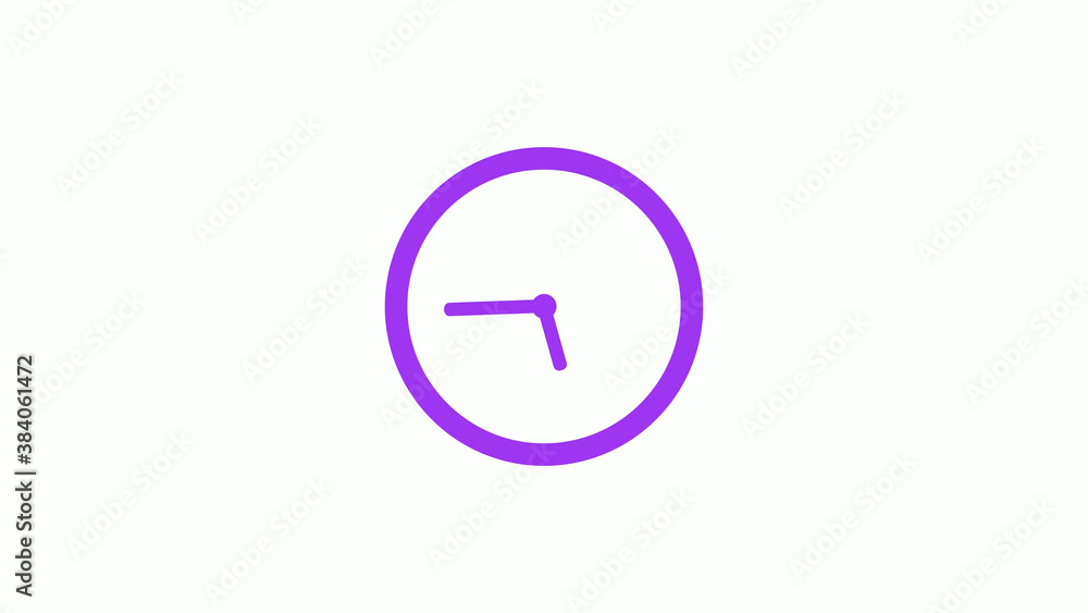 Best purple color circle clock isolated on white background,12 hours clock icon without trick Best purple color circle clock isolated on white background,12 hours clock icon without trick