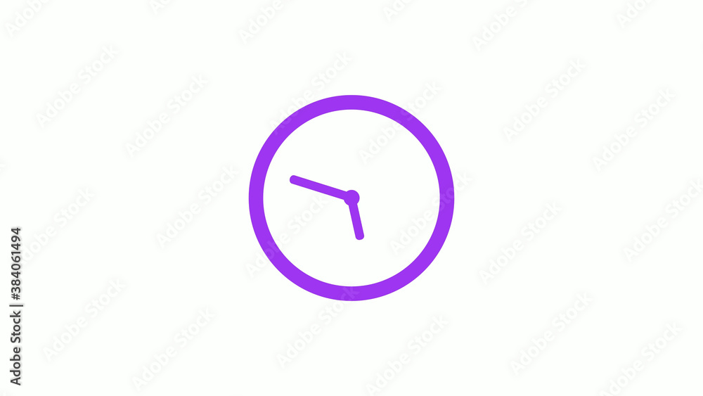 Best purple color circle clock isolated on white background,12 hours clock icon without trick Best purple color circle clock isolated on white background,12 hours clock icon without trick