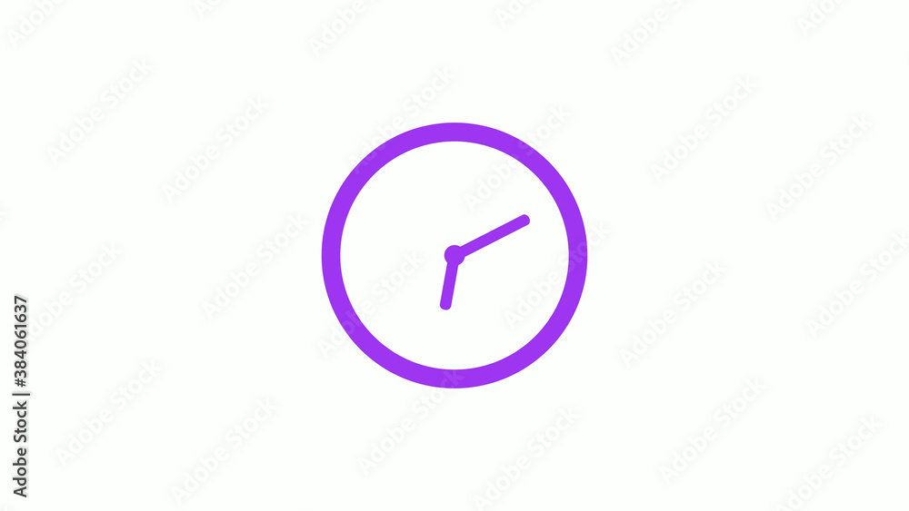 Best purple color circle clock isolated on white background,12 hours clock icon without trick Best purple color circle clock isolated on white background,12 hours clock icon without trick
