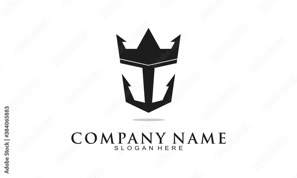 Obraz premium Crown with shield illustration vector design