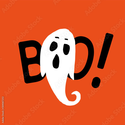 Vector halloween illustration of a ghost