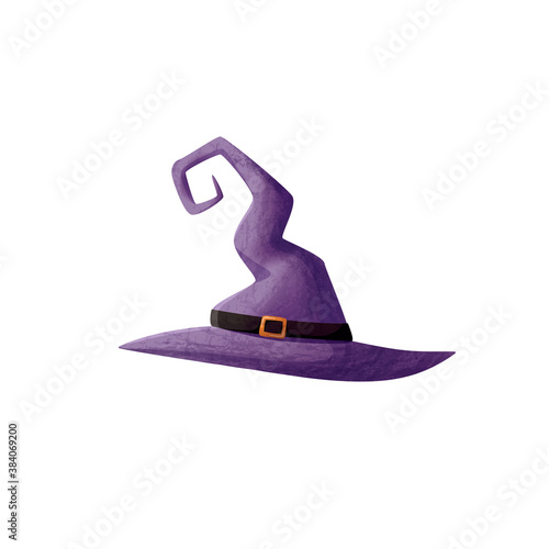 Witch hat vector illustration isolated on white background