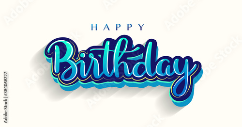 Happy Birthday lettering text banner, colorful calligraphy of birthday text. Vector illustration.