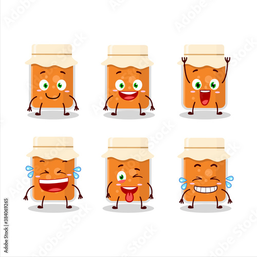 Cartoon character of apricot jam with smile expression