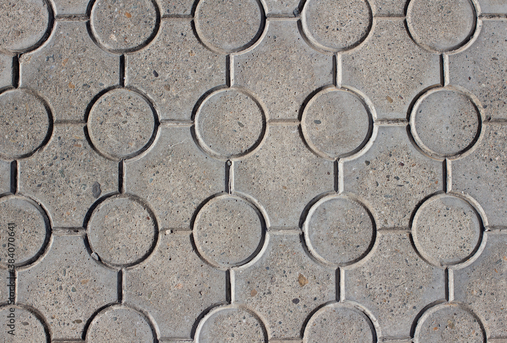 The texture of decorative tiles in the form of interconnected circles. Background The texture of decorative tiles in the form of interconnected circles. Background