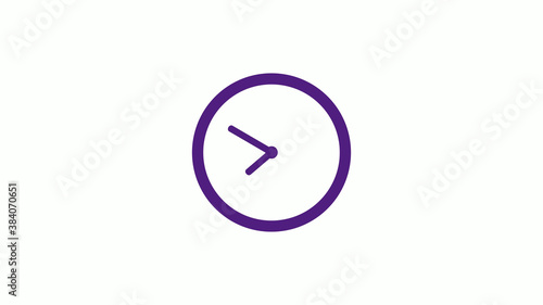 Free Download Purple dark circle clock isolated on white background,12 hours clock icon without trick - GFXLoad