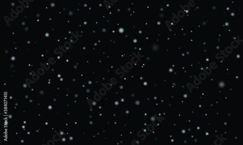 Abstract background with white circles like snow. Winter background with snowflakes.