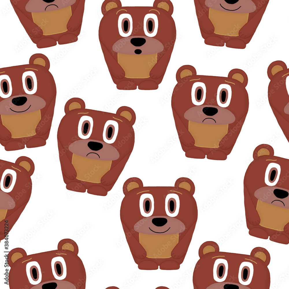 Obraz premium seamless pattern with cute bears on a white background