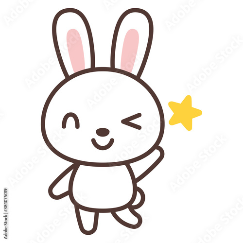 ウインクするうさぎのキャラクター