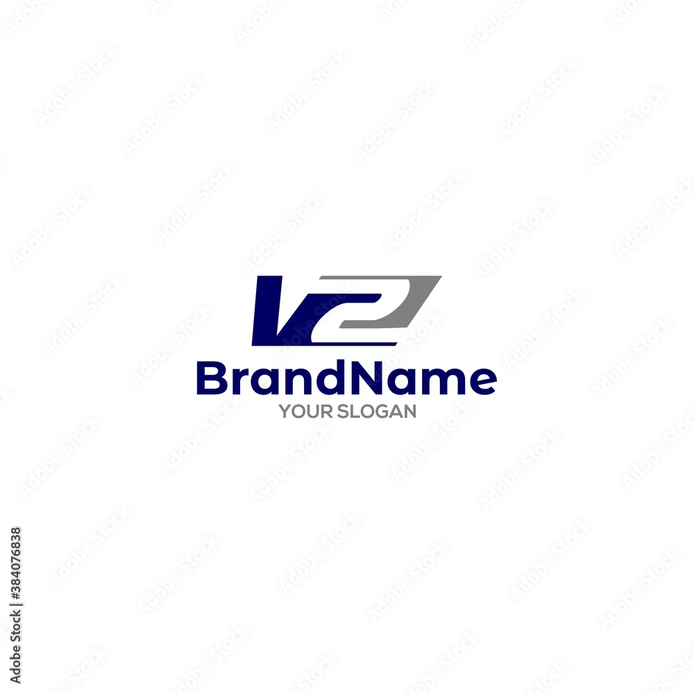 Simple V2 Logo Design Vector Simple V2 Logo Design Vector