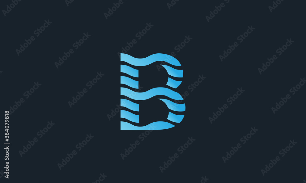 Creative Vector Illustration Logo Design. Water Waves Sea Letter B. Creative Vector Illustration Logo Design. Water Waves Sea Letter B.