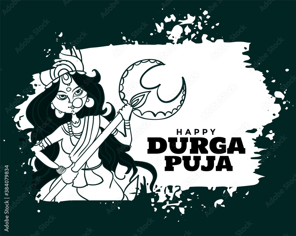 Obraz premium happy durga pooja festival card design background