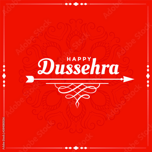 happy dussehra red festival wishes card design