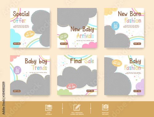 Baby clothes social media post template