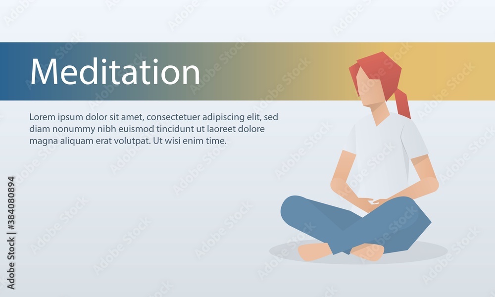 woman meditation time,relax, recreation, healthy lifestyle,practicing yoga,Vector illustration. woman meditation time,relax, recreation, healthy lifestyle,practicing yoga,Vector illustration.