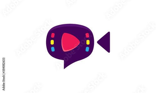 Creative Logo Design Bubble Chat Filmmaker Video Camera