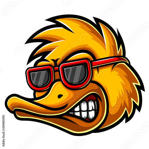 Duck Head Mascot Logo Illustration