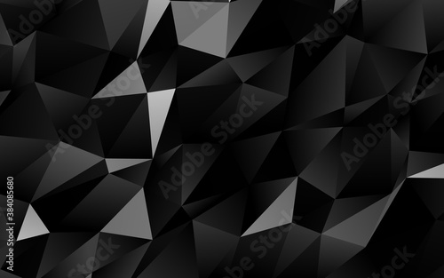 Dark Silver, Gray vector shining triangular pattern. © Dmitry
