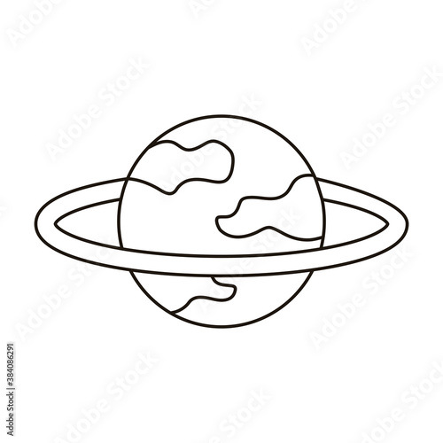 saturn sphere planet flat style icon