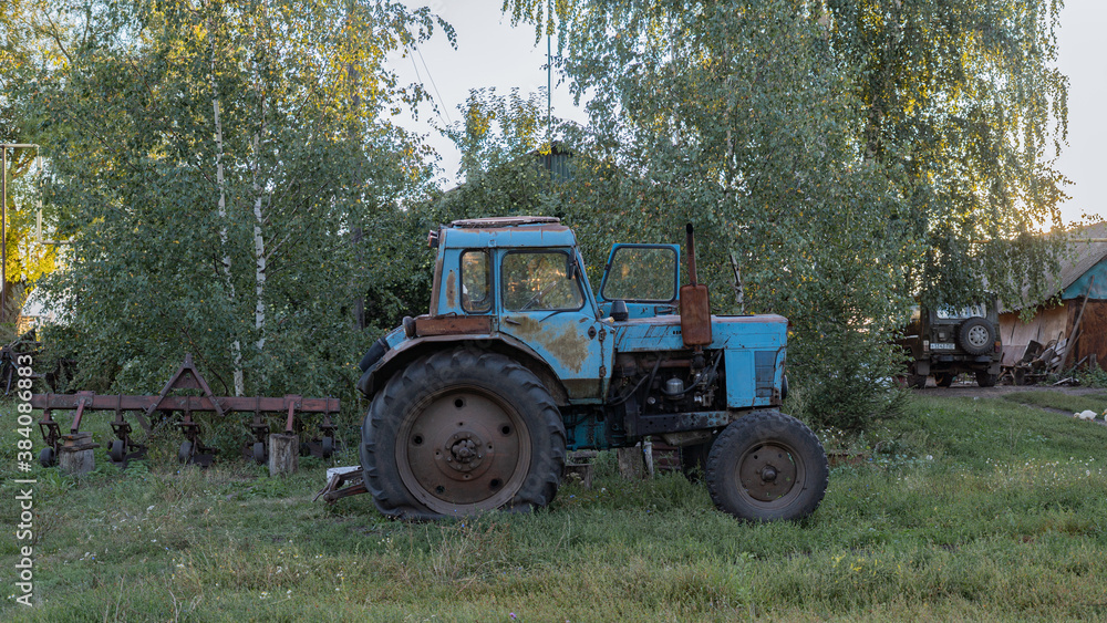 old tractor in village 2 old tractor in village 2