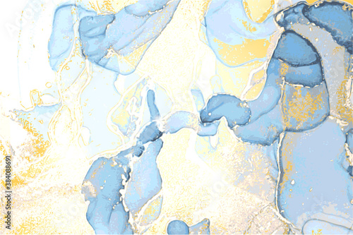 Ocean blue  grey  and gold stone background with texture of marble