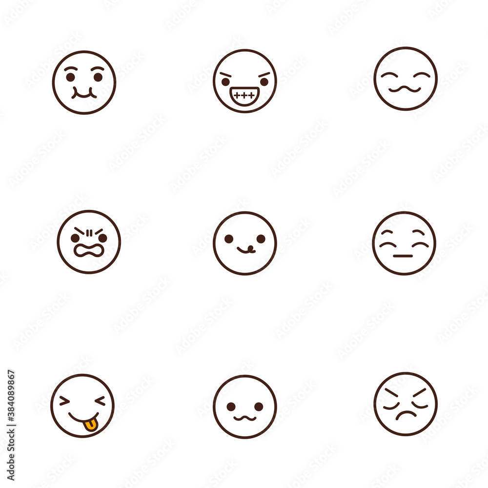 9 Face expression for emoticon 9 Face expression for emoticon