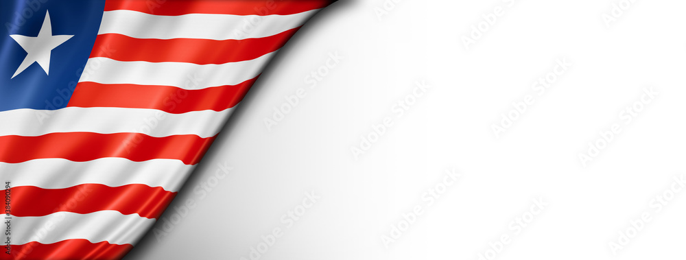 Fototapeta premium Liberian flag isolated on white banner