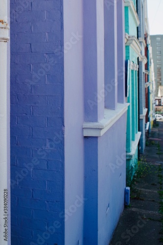The colourful neighbourhood, Blaker Street, in Brighton. Famous for its colourful houses and the seaview