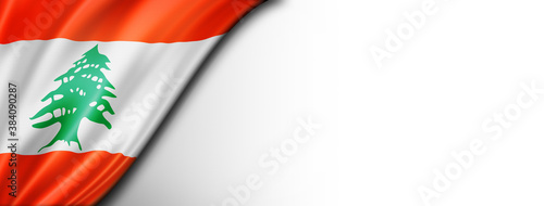 Lebanese flag isolated on white banner photo