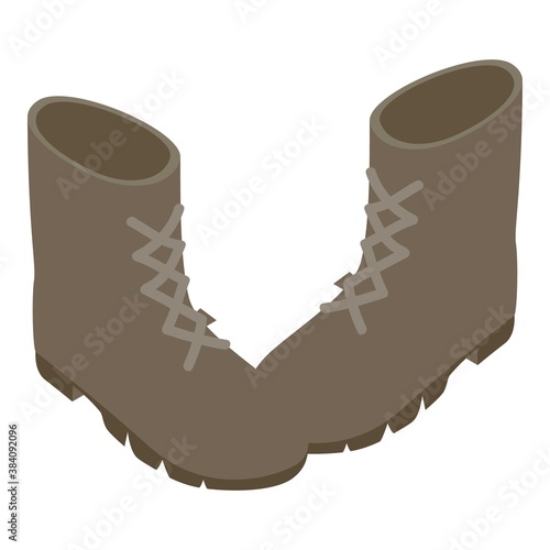 Laceup boots icon. Isometric illustration of laceup boots vector icon for web