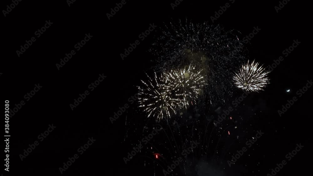 Fireworks exploding in the night sky. Celebration and New year concept. Fireworks exploding in the night sky. Celebration and New year concept.