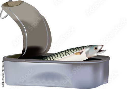 tear-open can with fish fillets in oil