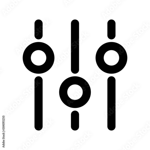 Vector flat style illustration of music equalizer audio mixing level controls icon isolated on white background