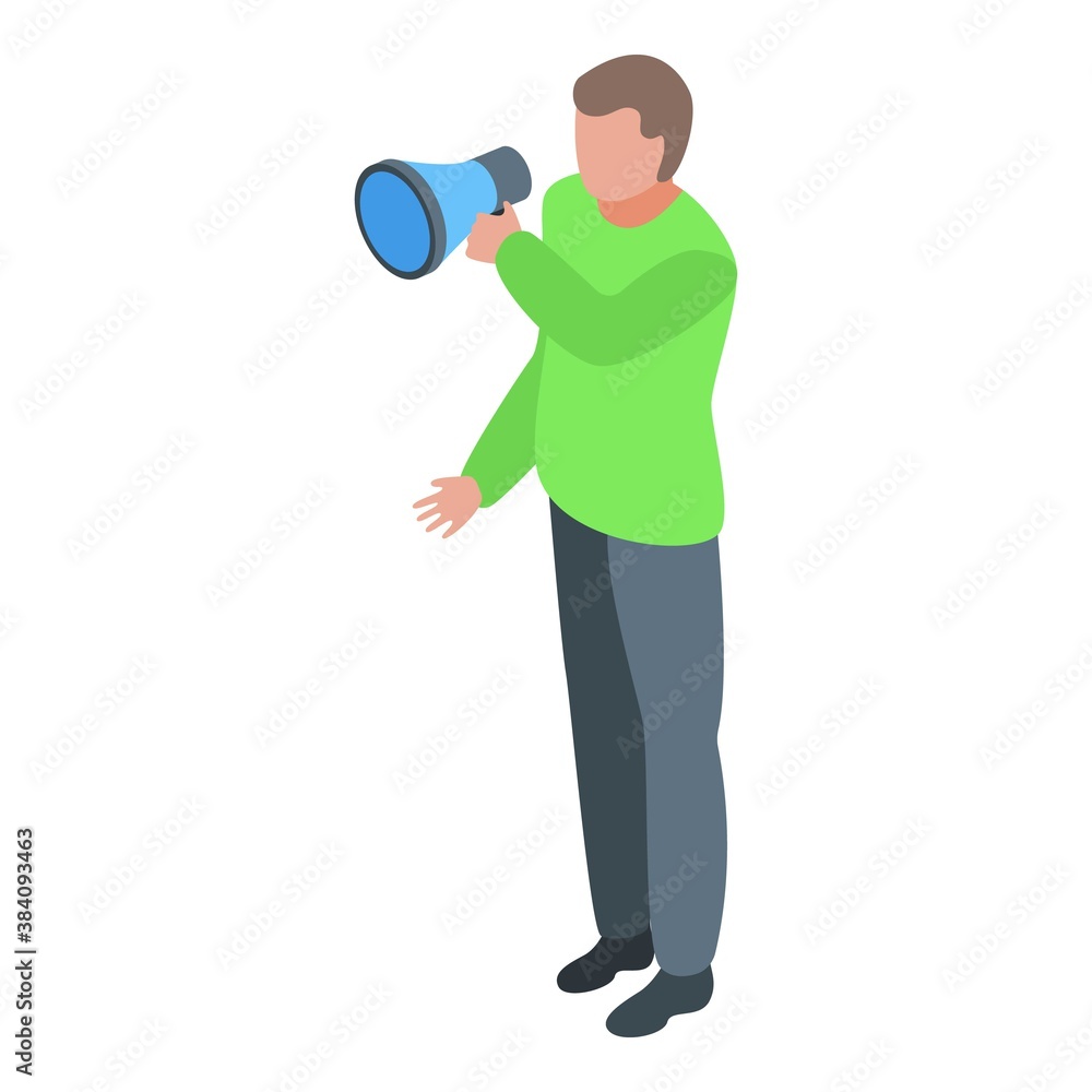 Megaphone agitation icon. Isometric of megaphone agitation vector icon for web design isolated on white background Megaphone agitation icon. Isometric of megaphone agitation vector icon for web design isolated on white background