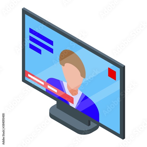 Tv agitation icon. Isometric of tv agitation vector icon for web design isolated on white background