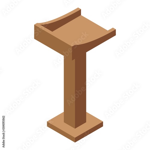 Speaker stand agitation icon. Isometric of speaker stand agitation vector icon for web design isolated on white background