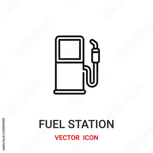 fuel station icon vector symbol. injfuel stationcted symbol icon vector for your design. Modern outline icon for your website and mobile app design.