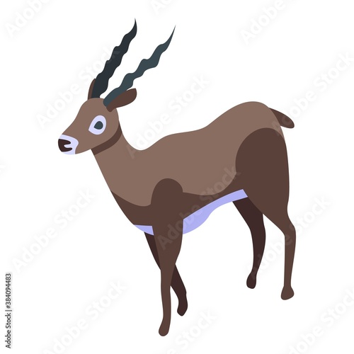 Gazelle icon. Isometric of gazelle vector icon for web design isolated on white background