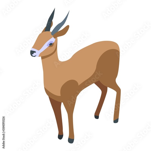 Zoo gazelle icon. Isometric of zoo gazelle vector icon for web design isolated on white background