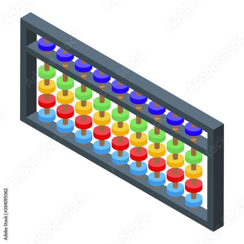 Abacus icon. Isometric of abacus vector icon for web design isolated on white background