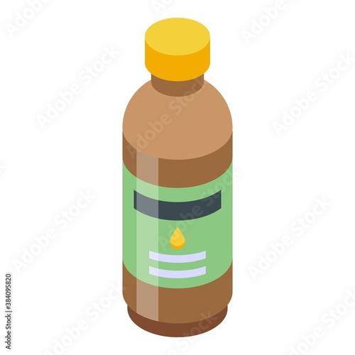 Arugula oil bottle icon. Isometric of arugula oil bottle vector icon for web design isolated on white background