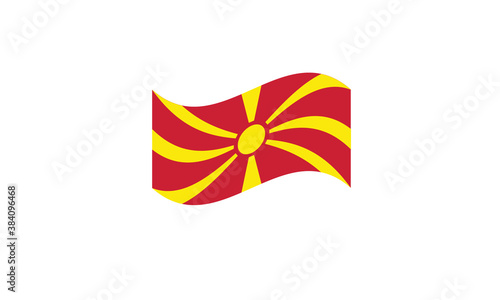 North Macedonia flag waving vector illustration