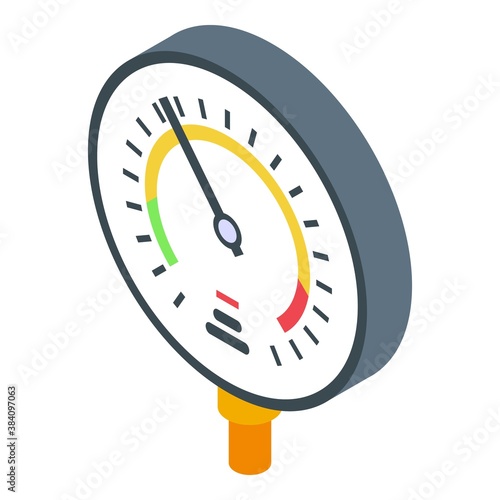 Industrial manometer icon. Isometric of industrial manometer vector icon for web design isolated on white background