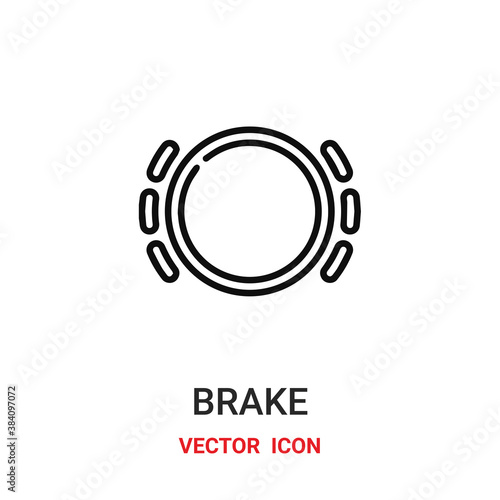 brake icon vector symbol. brake symbol icon vector for your design. Modern outline icon for your website and mobile app design.