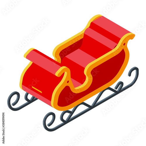 Santa transport sleigh icon. Isometric of santa transport sleigh vector icon for web design isolated on white background