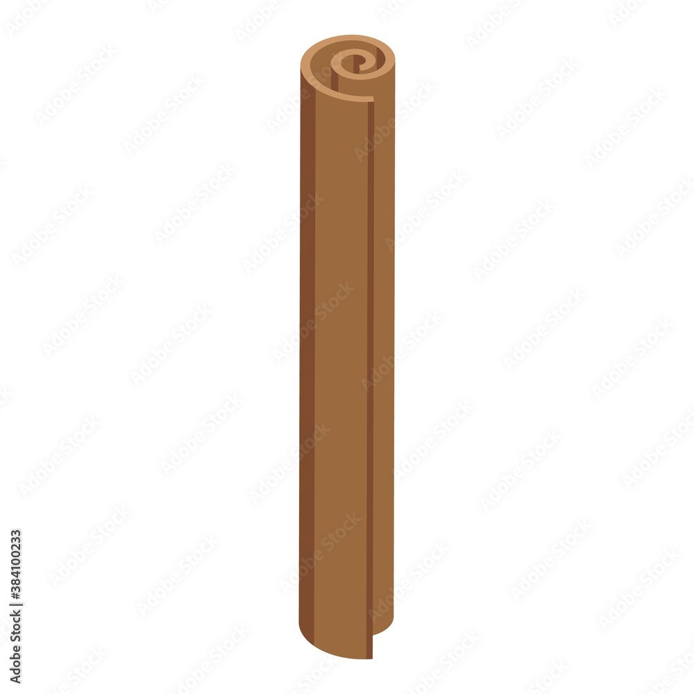 Cinnamon condiment icon. Isometric of cinnamon condiment vector icon for web design isolated on white background Cinnamon condiment icon. Isometric of cinnamon condiment vector icon for web design isolated on white background