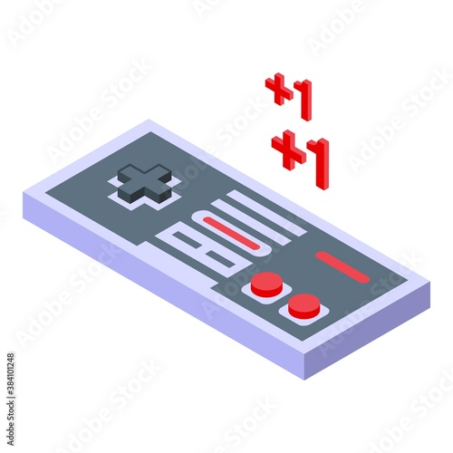 Gaming joystick subscription icon. Isometric of gaming joystick subscription vector icon for web design isolated on white background