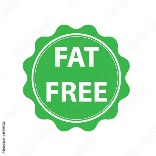 fat free icon on white background. fat free label sign. low fat free sticker. flat style.